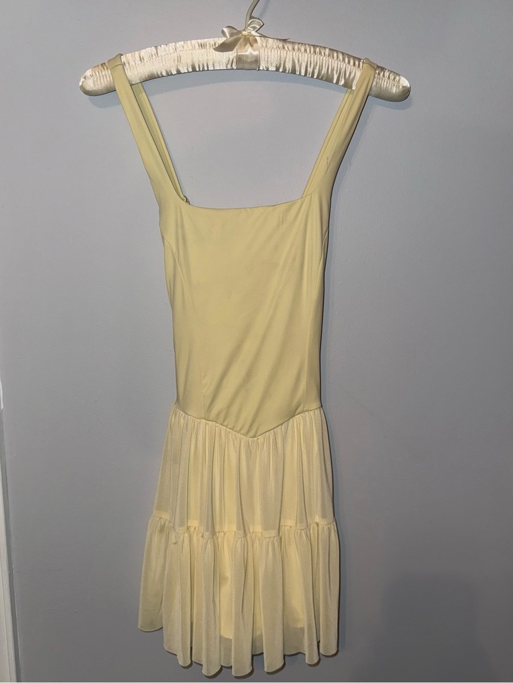 Amazon Yellow Mesh Tennis Dress with Shorts Size Small